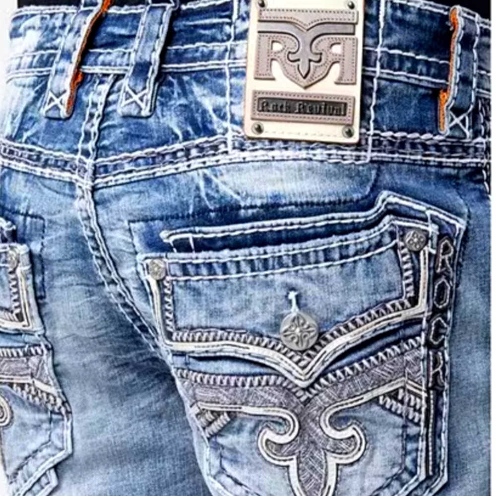 🆕️Rock Revival Dimitri LGT Blue Jean Shorts. Men's Size: Waiat 28x13 Inseam.
